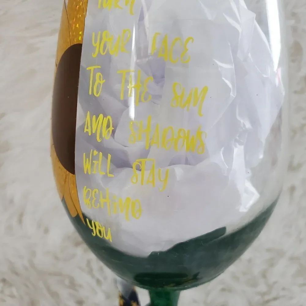 Sunflower Wine Glass, Fall Tumbler, Sunflower Design